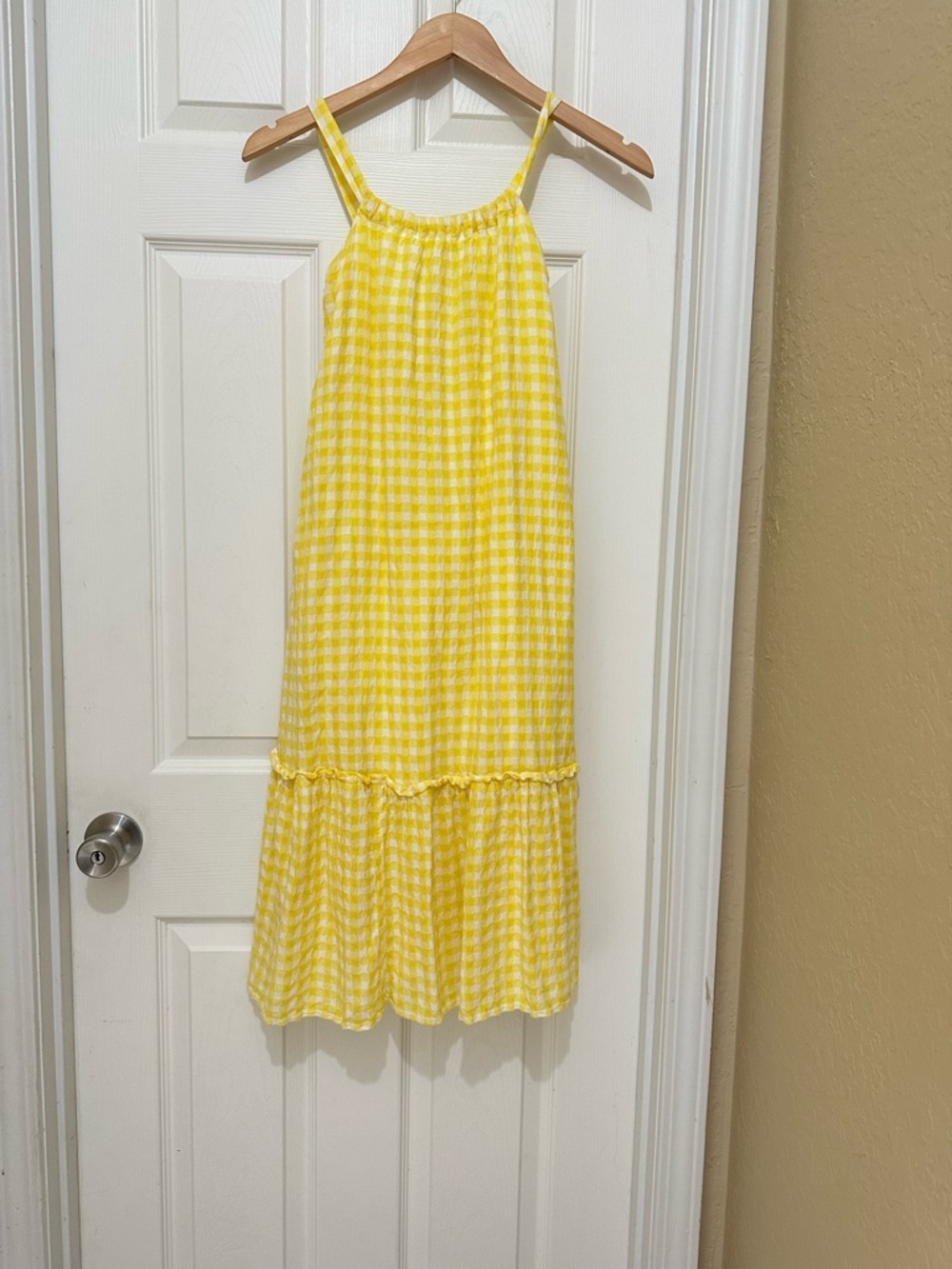 Free Assembly Sunny Yellow Gingham Spaghetti-Strap Kids Dress